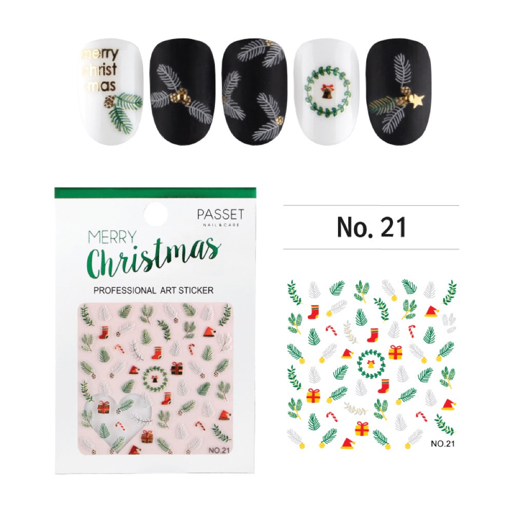  Passet Christmas Nail Art Sticker / Festive Pine 