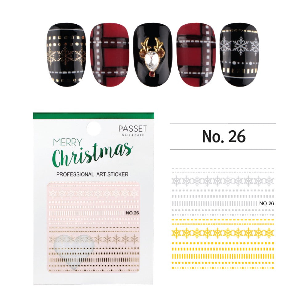  Passet Christmas Nail Art Sticker / Snowy Pattern 