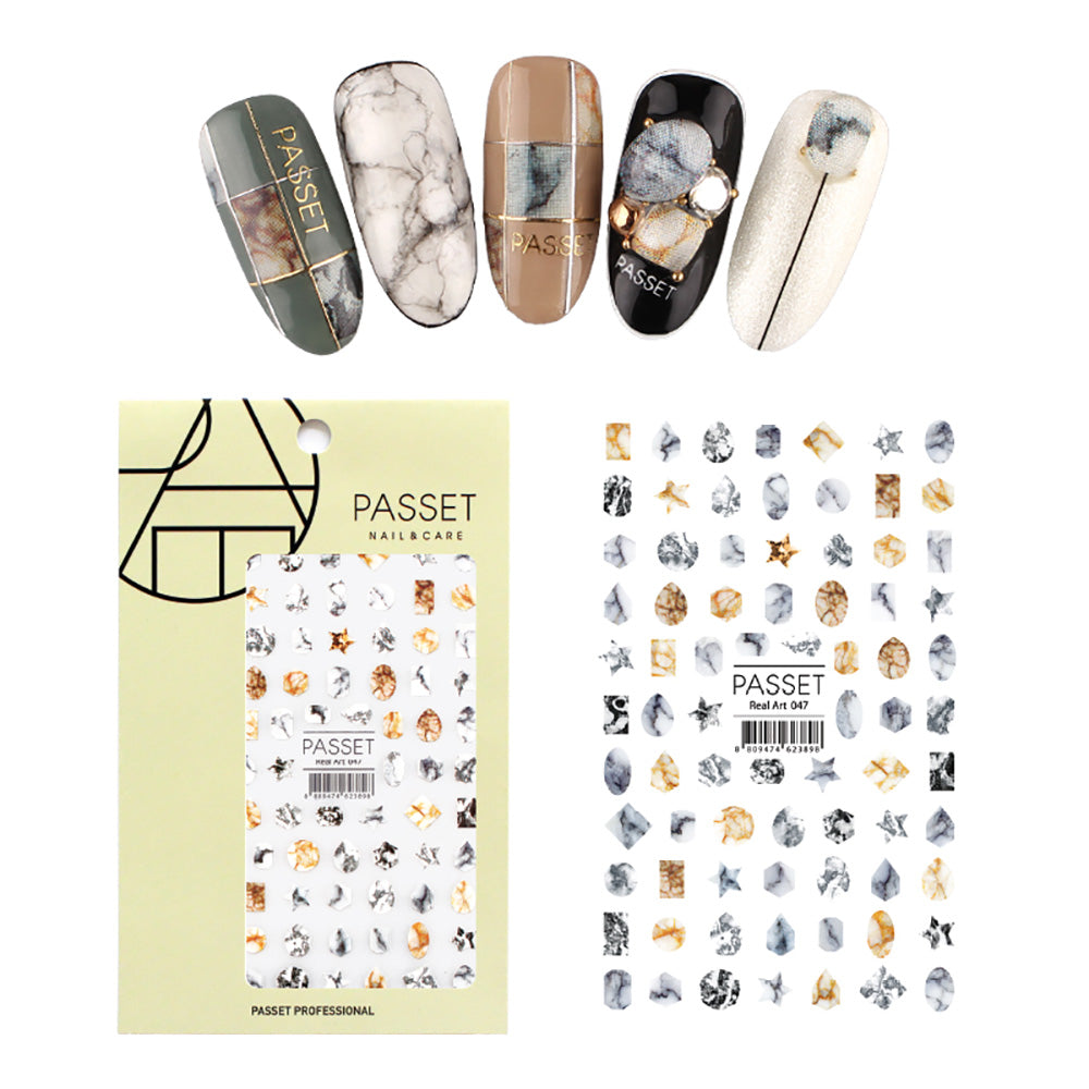  Passet Nail Art Sticker / Marble Shapes 