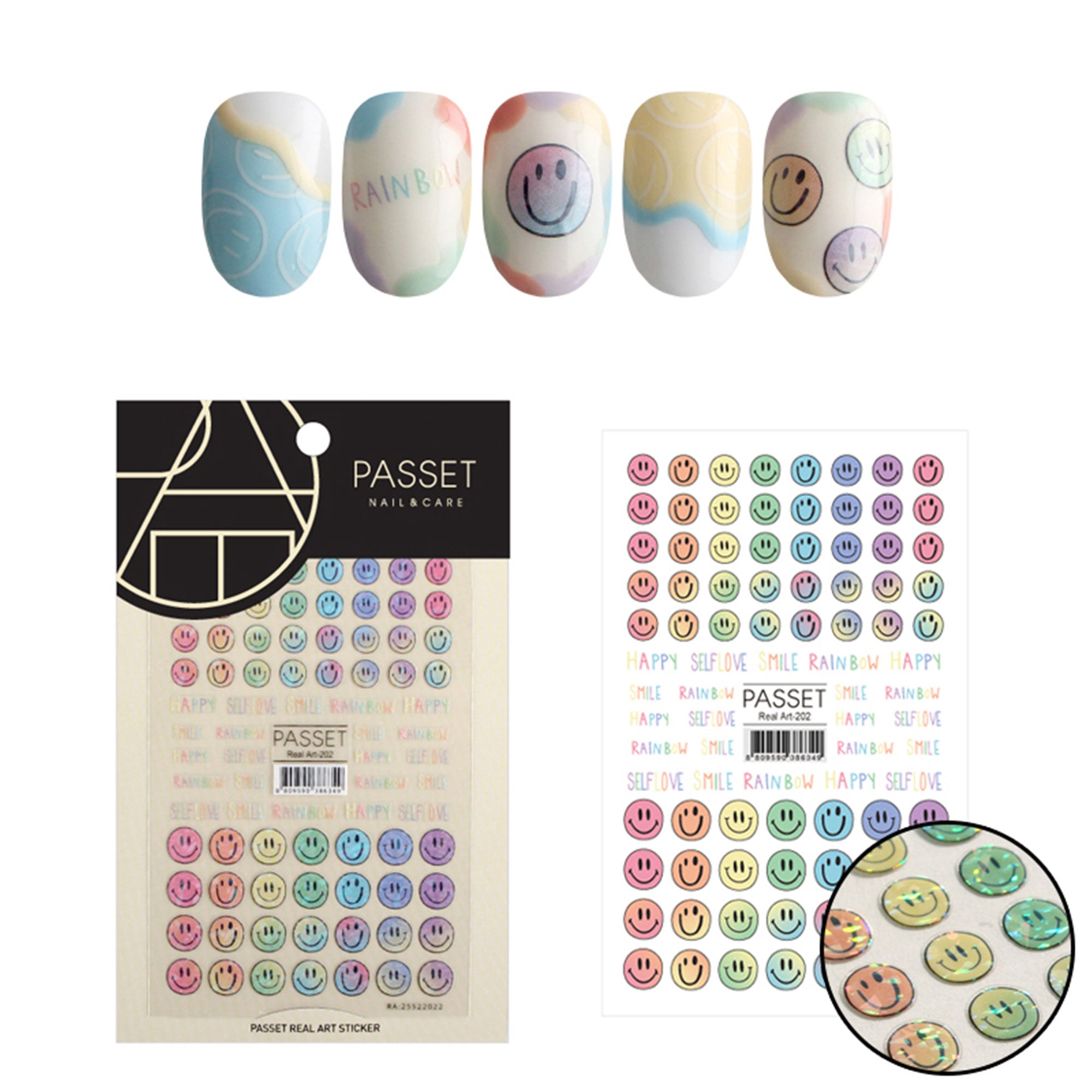  Passet Nail Art Sticker / Happy Smileys 