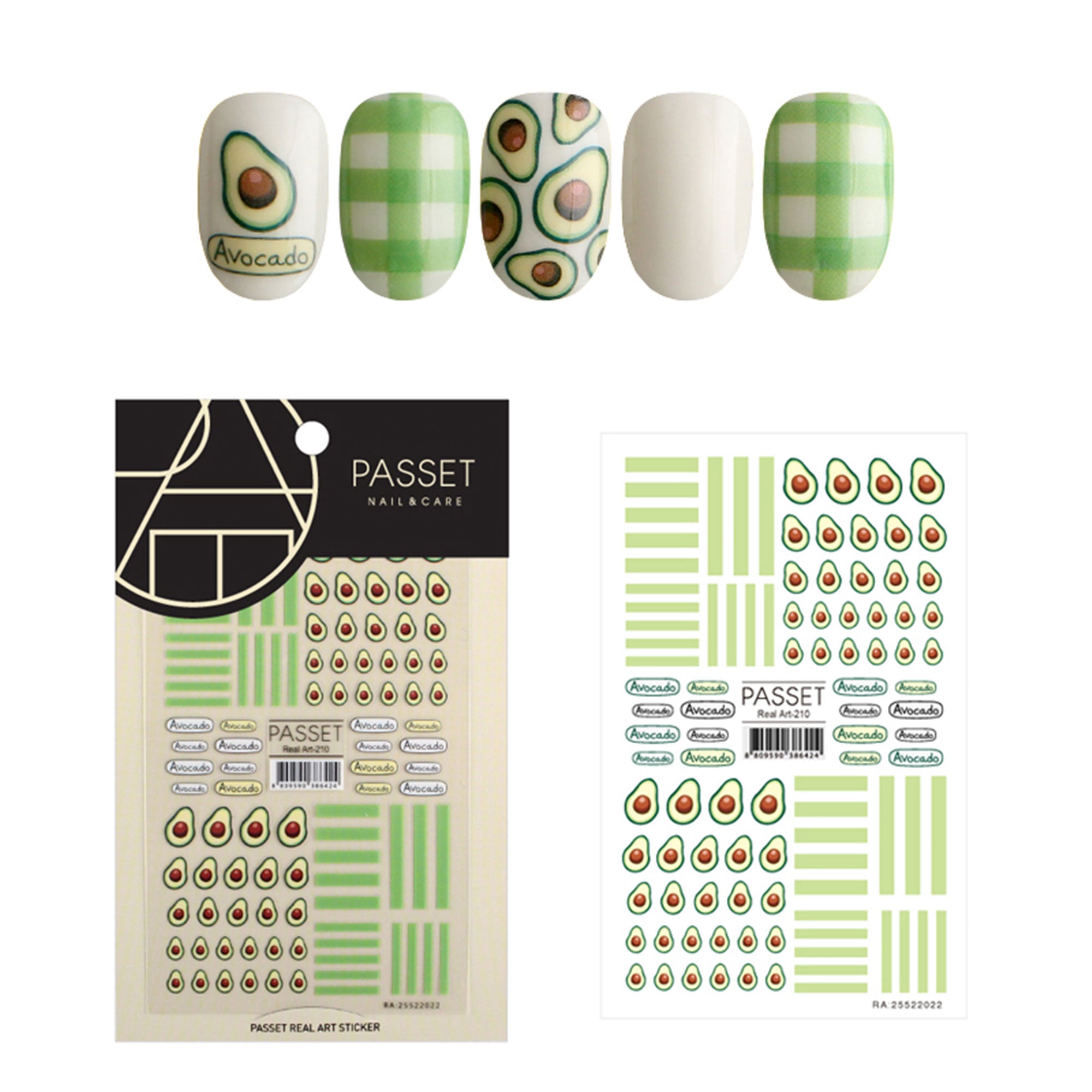  Passet Nail Art Sticker / Avocadorable 