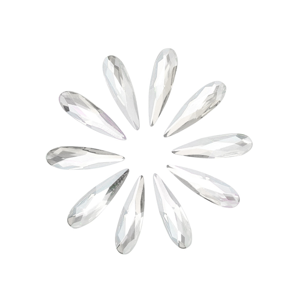  Swarovski Raindrop Flatback Rhinestone / Clear 