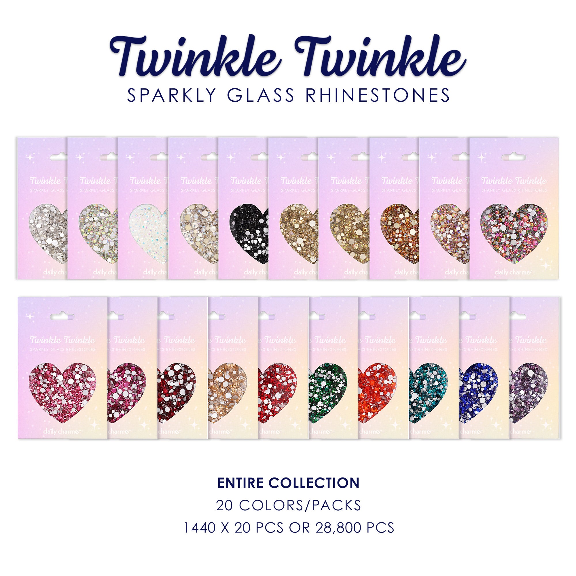  Twinkle Twinkle Round Rhinestone Collection / 20 Colors 