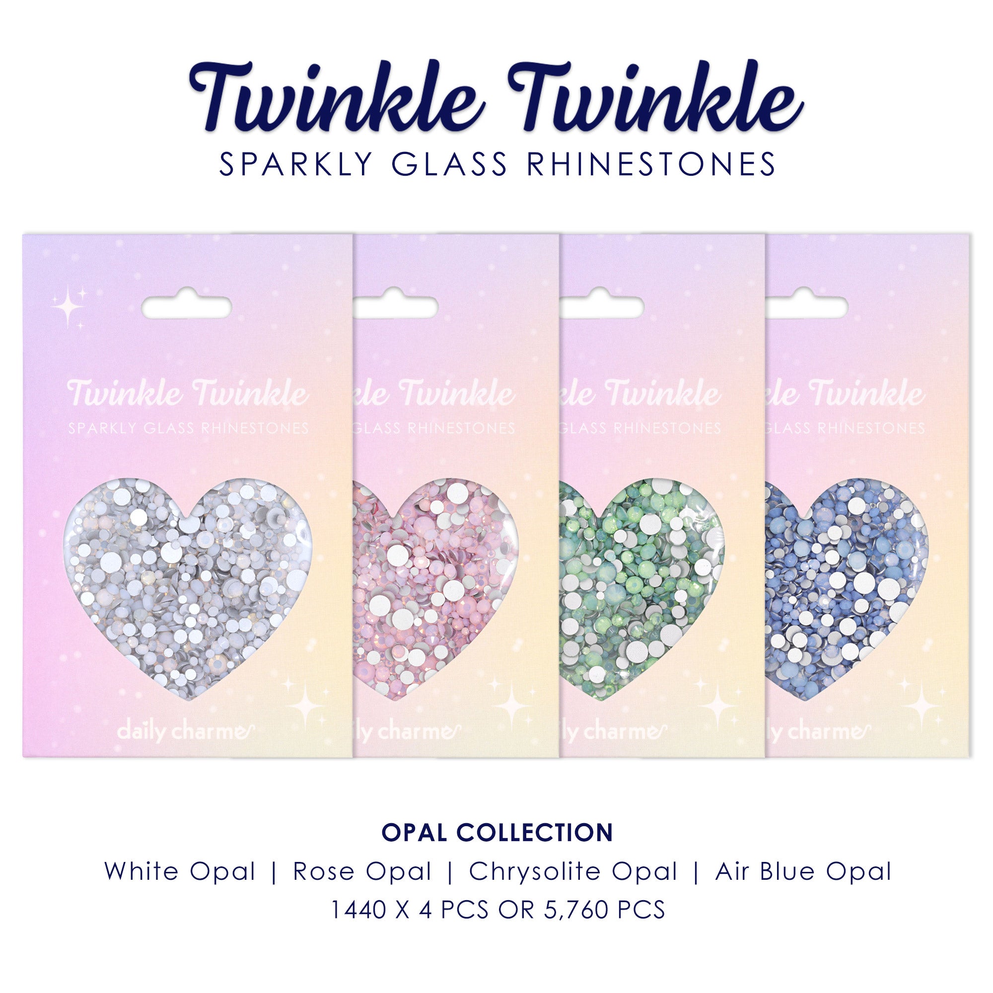  Twinkle Twinkle Round Rhinestone Opal Collection / 4 Colors 