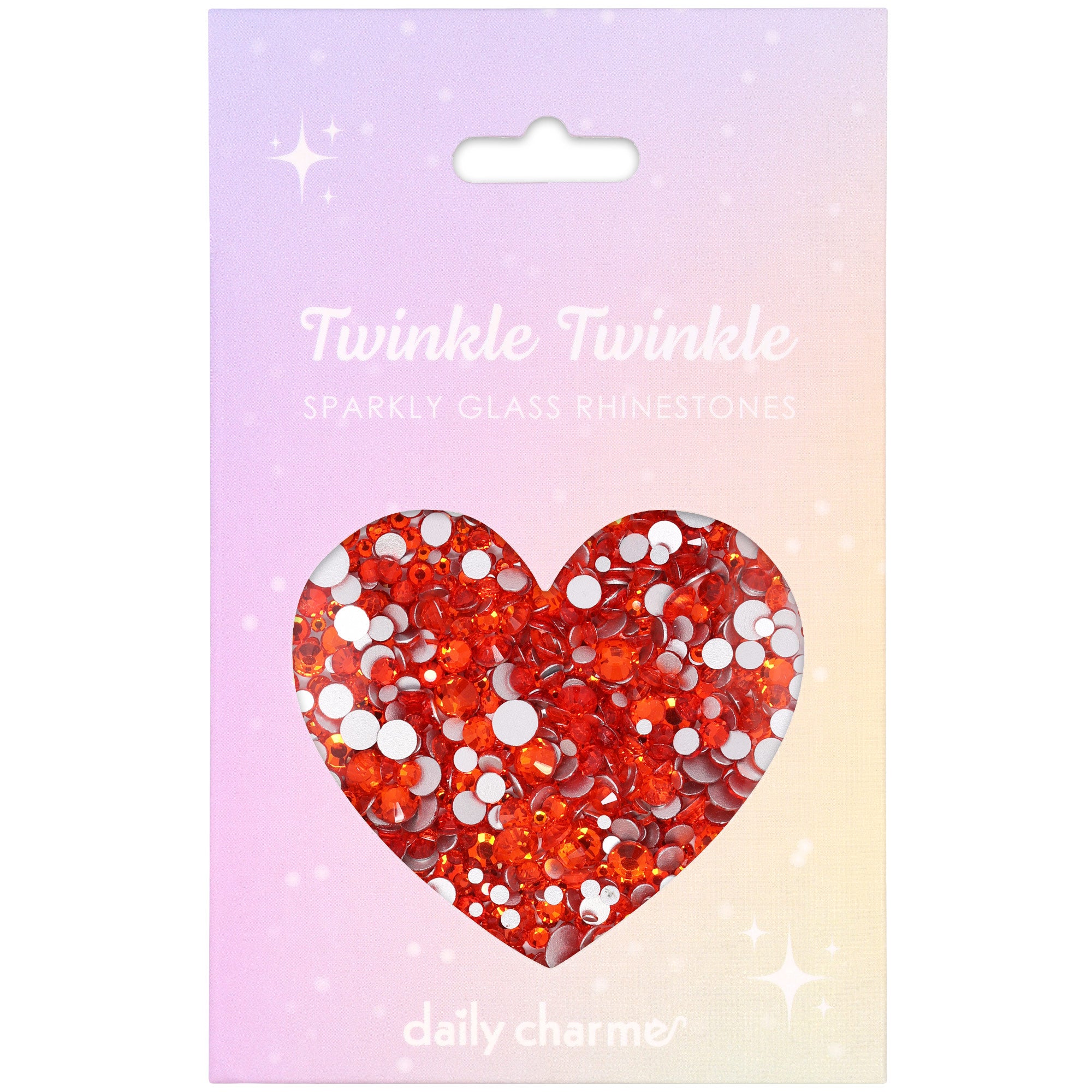  Twinkle Twinkle Round Flatback Rhinestone Mix / Tangerine 