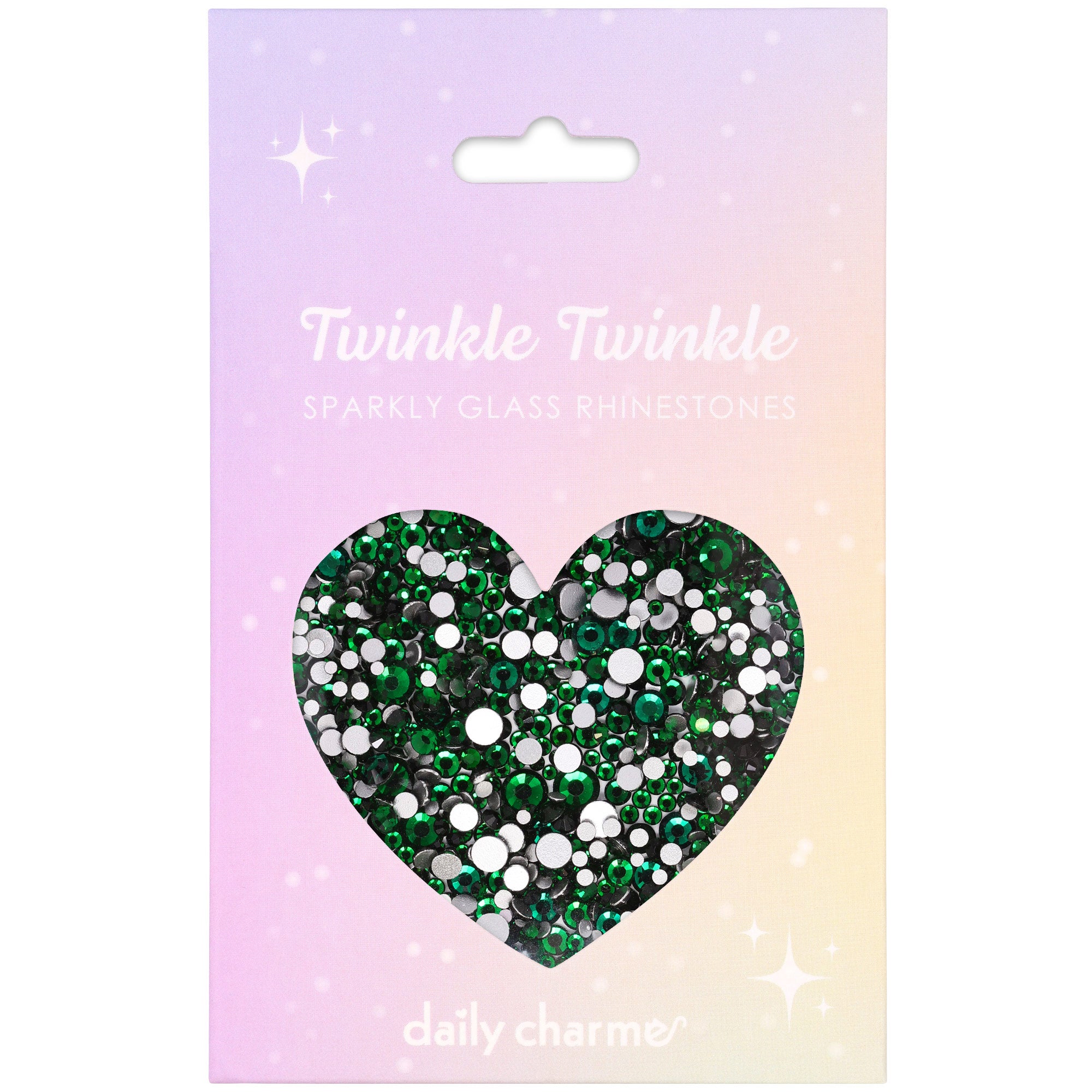  Twinkle Twinkle Round Flatback Rhinestone Mix / Emerald 