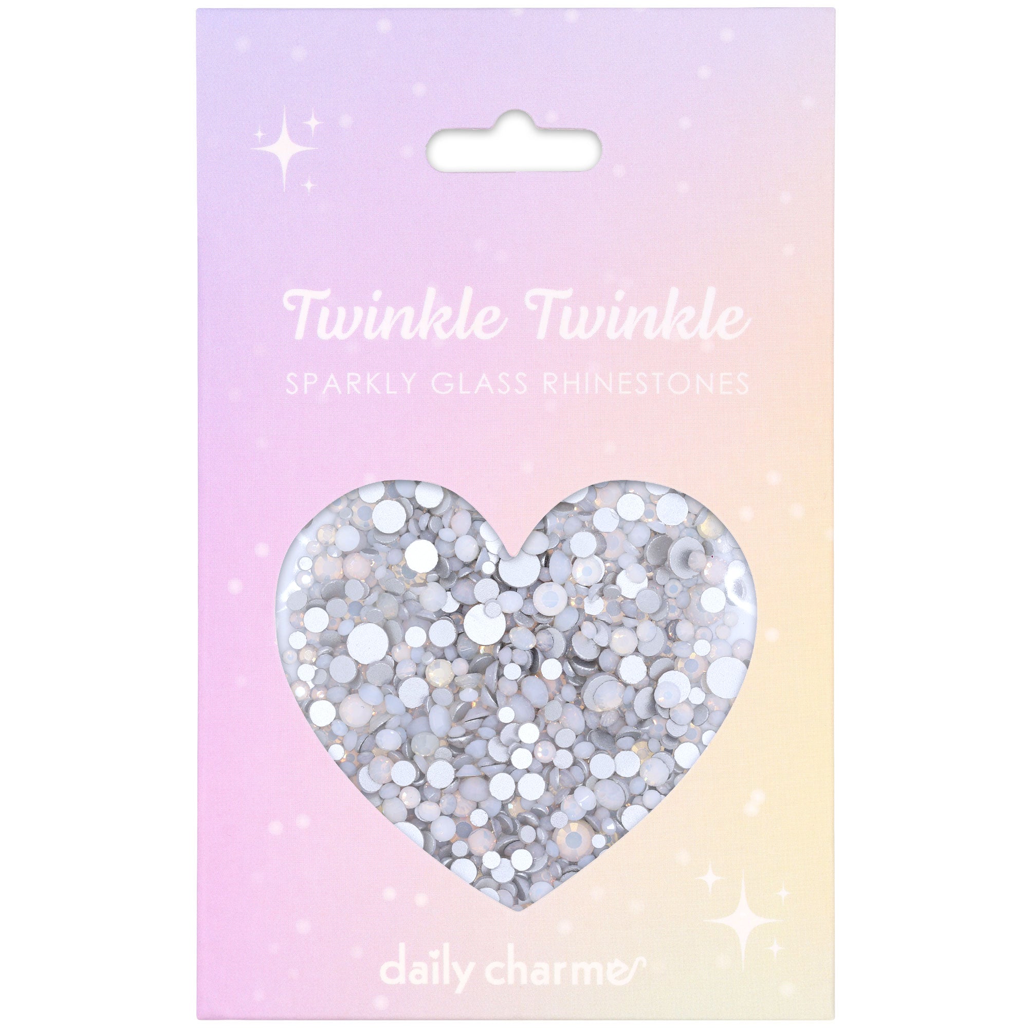  Twinkle Twinkle Round Flatback Rhinestone Mix / White Opal 