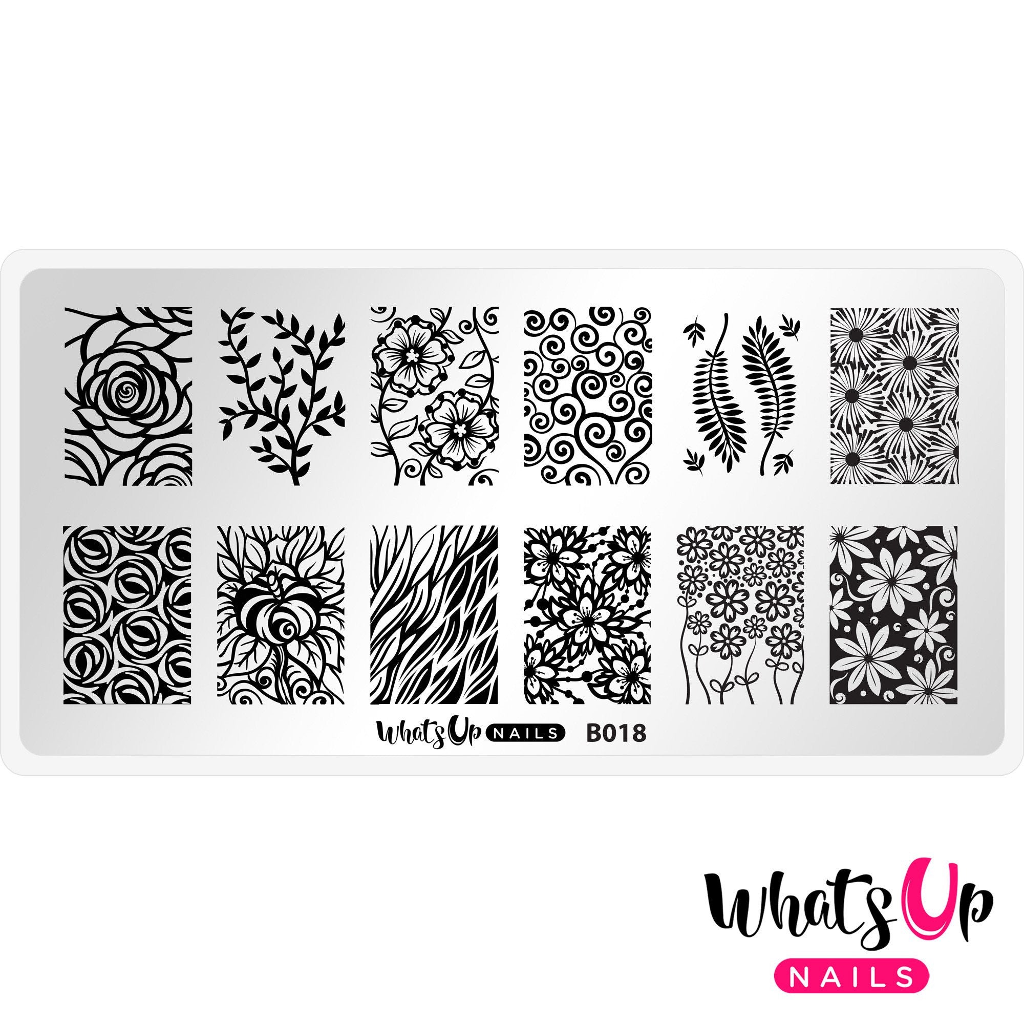  Whats Up Nails Stamping Plate / Fields of Flowers 