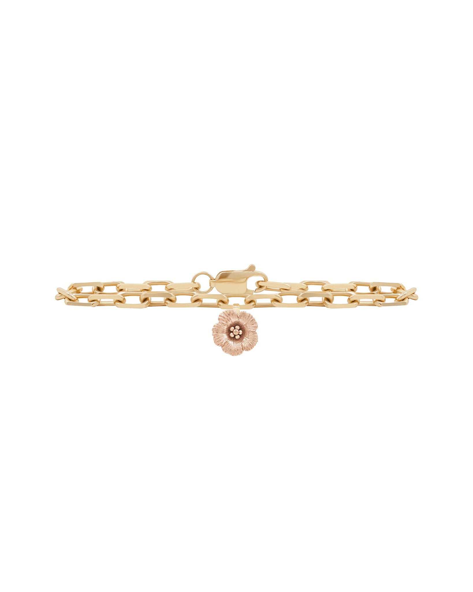 Gucci 18K Rose Gold Flora Diamond Flower Link Bracelet