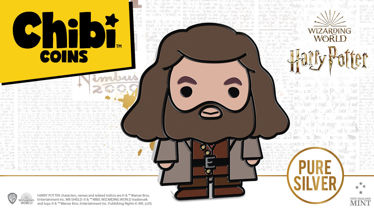 The kind and loyal half-giant, RUBEUS HAGRID™, is now part of the officially licensed HARRY POTTER™ Chibi® Coin Collection! This coin has been shaped and coloured to resemble the Hogwarts™ gamekeeper.