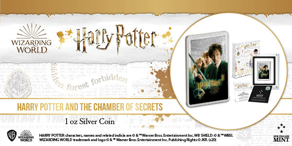 HARRY POTTER™ Classic Poster - The Chamber of Secrets 1oz Silver Coin available now!