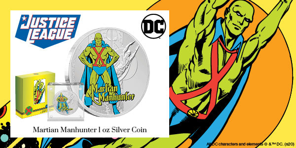 JUSTICE LEAGUE™ 60th Anniversary MARTIAN MANHUNTER™ 1oz Silver Coin