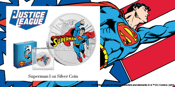 JUSTICE LEAGUE™ 60th Anniversary SUPERMAN™ 1oz Silver Coin Available Now | NZ Mint