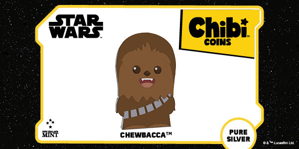 Chibi™ Coin Collection Star Wars™ Series – Chewbacca™ 1oz Silver Coin ORIGINAL Today we are launching the second coin in our Star Wars™ Chibi® Coin series – and it’s Han Solo™’s loyal co-pilot, Chewbacca™!