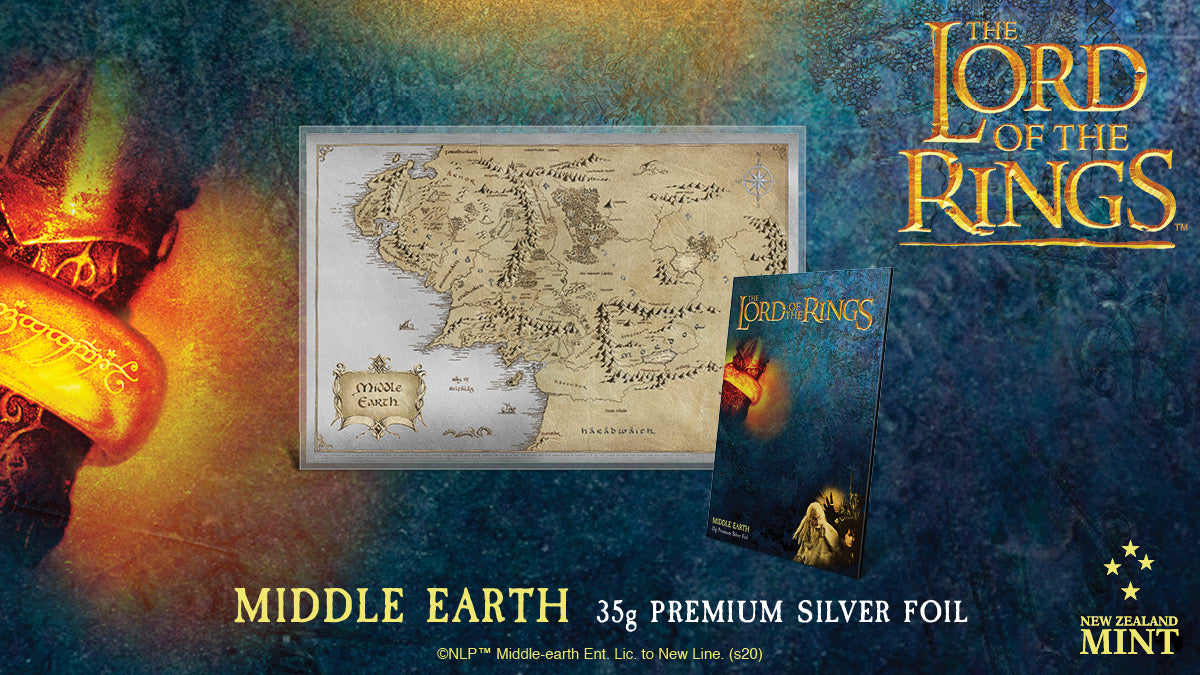 We are thrilled to say that we are now officially producing THE LORD OF THE RINGS™ gold and silver collectible coins under license from Warner Brothers. We are kicking off this collection with the map of Middle Earth. A fine place to start! Learn more...