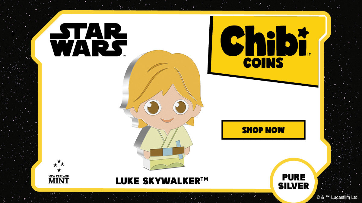 It seems fitting that the first Star Wars™ Chibi® Coin for 2021 heroes the great Jedi Knight™, Luke Skywalker™. A Tatooine farm boy, he rose from humble beginnings to become one of the greatest Jedi the galaxy has ever known. Learn more...