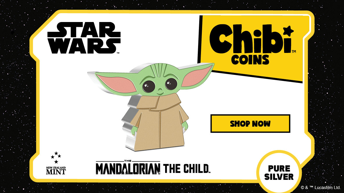 **MINTAGE SOLD OUT** Chibi® Coin Collection The Mandalorian™ – The Child 1oz Silver Coin We are thrilled to extend the Star Wars™ Chibi® Coin collection to include a character from the smash hit Disney+ series, The Mandalorian™!