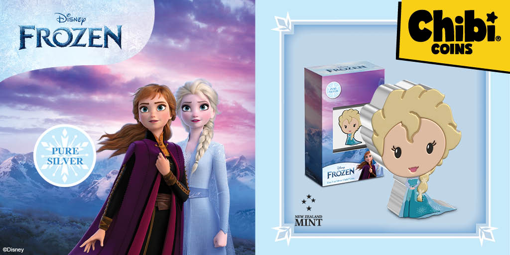 Be true to yourself and realise that love is all that matters with this Disney’s Elsa-inspired Chibi® Coin! It is made with 1oz of pure silver and is coloured and shaped to show the magical queen in her crystal blue dress.