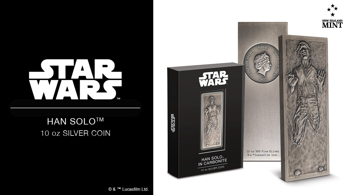 Save Han Solo™ Trapped in Carbonite! Massive 10oz Silver Coin - New Zealand Mint