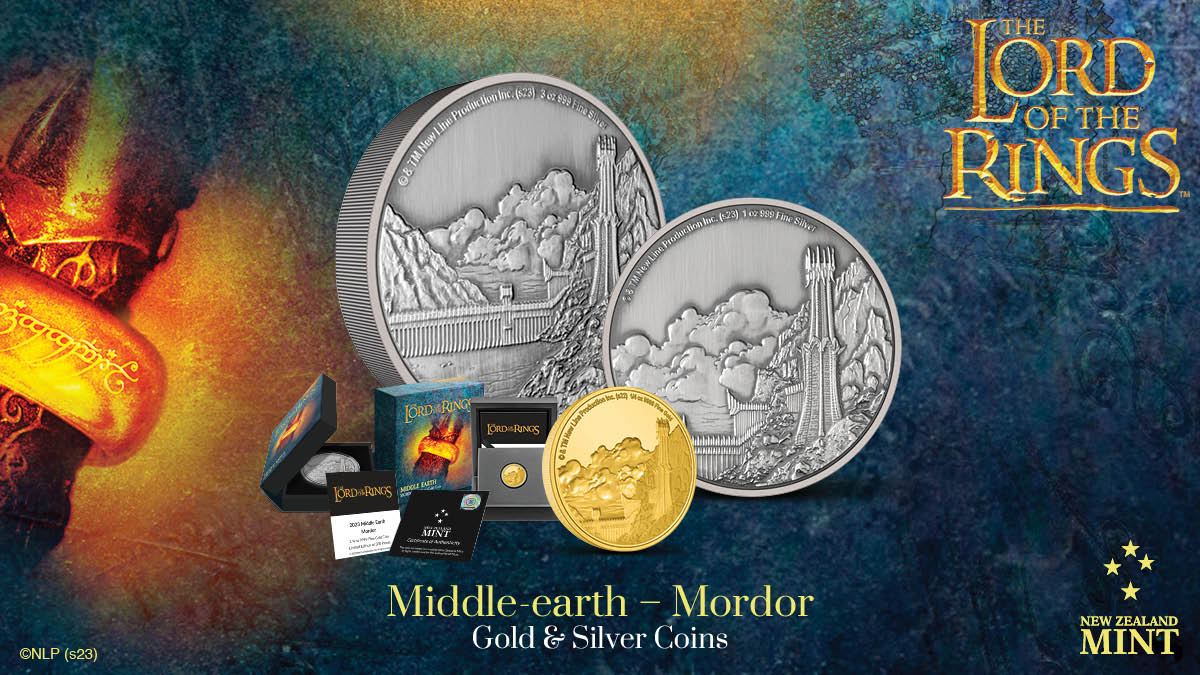 The latest release in our THE LORD OF THE RINGS™ Middle-earth series is here! Made from wonderful pure gold & silver, these coins showcase the eerie landscape of the mighty Black Gate and Tower of the Teeth in Mordor!