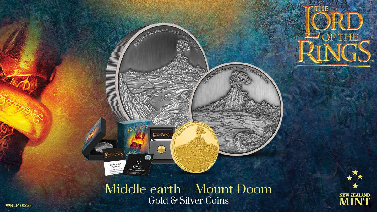 Calling all THE LORD OF THE RINGS™ fans, the latest release in our epic Middle-earth coin series is here! Made from pure gold and silver, these impressive collectible coins showcase the grand landscape of the fiery volcano in Mordor, Mount Doom!