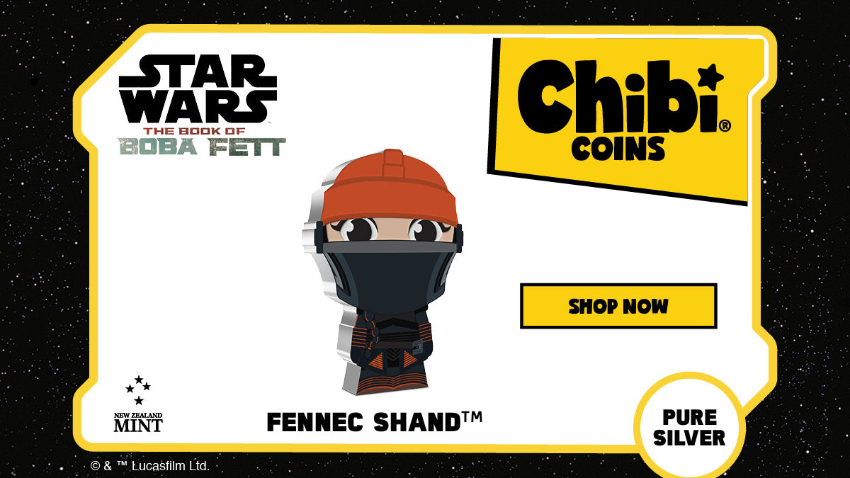 Our Star Wars™ Chibi® Coin Collection continues with a new coin for the elite assassin Fennec Shand™, as she appears in the recently released Lucasfilm series The Book of Boba Fett. Made from 1oz of pure silver.