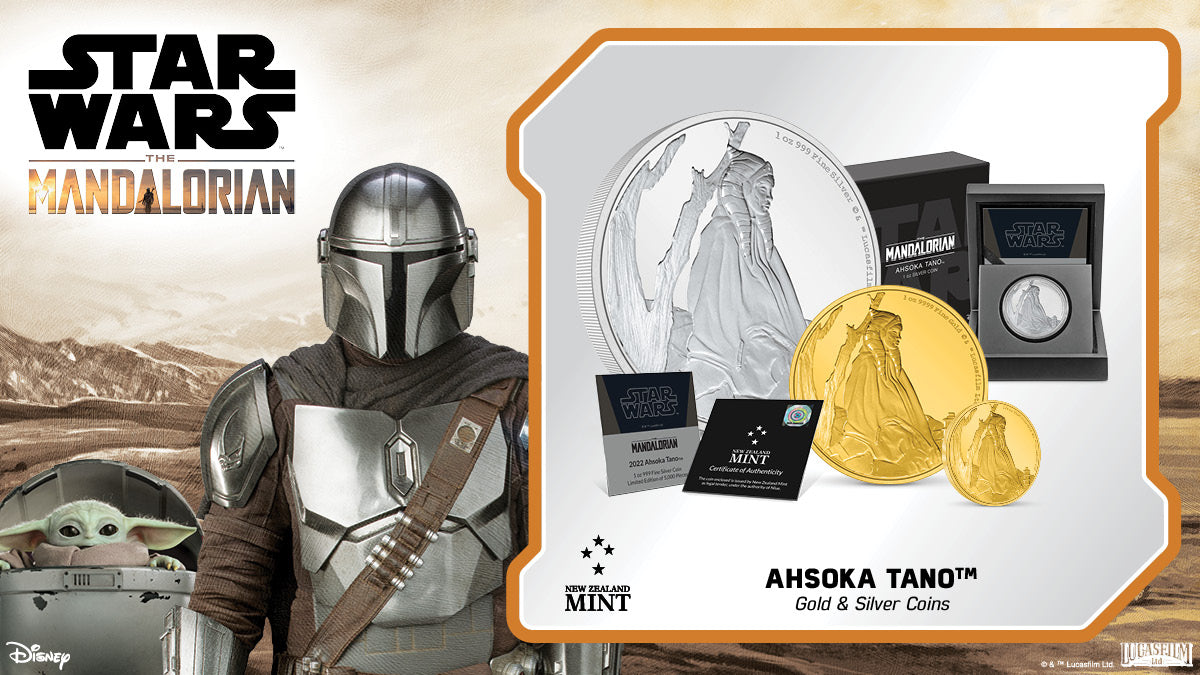 Ahsoka Tano™ is the latest character to feature in our Classic Coin Collection for The Mandalorian™. Her likeness from the series has been engraved in beautiful detail on these pure gold and silver coins – a must-have for any Star Wars fan.