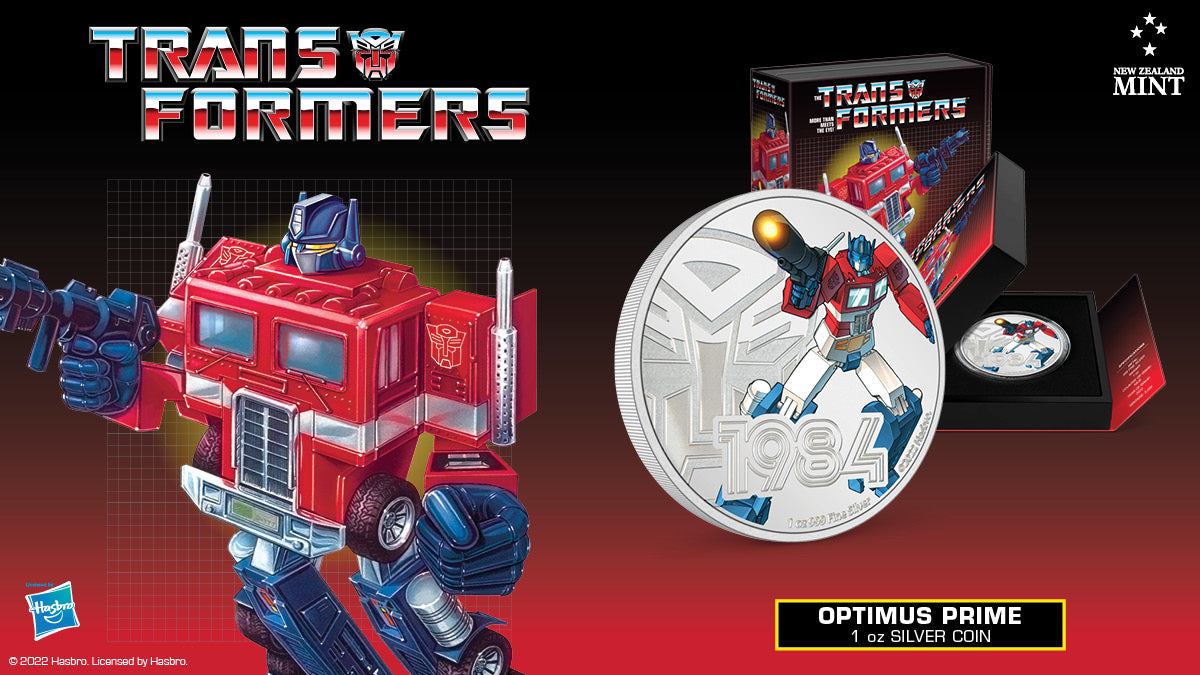 This awesome 1oz pure silver coin features Optimus Prime in full colour, as seen in his debut. The year 1984 and Transformers logo have been engraved in stunning detail and frosted. Transform your collection today!