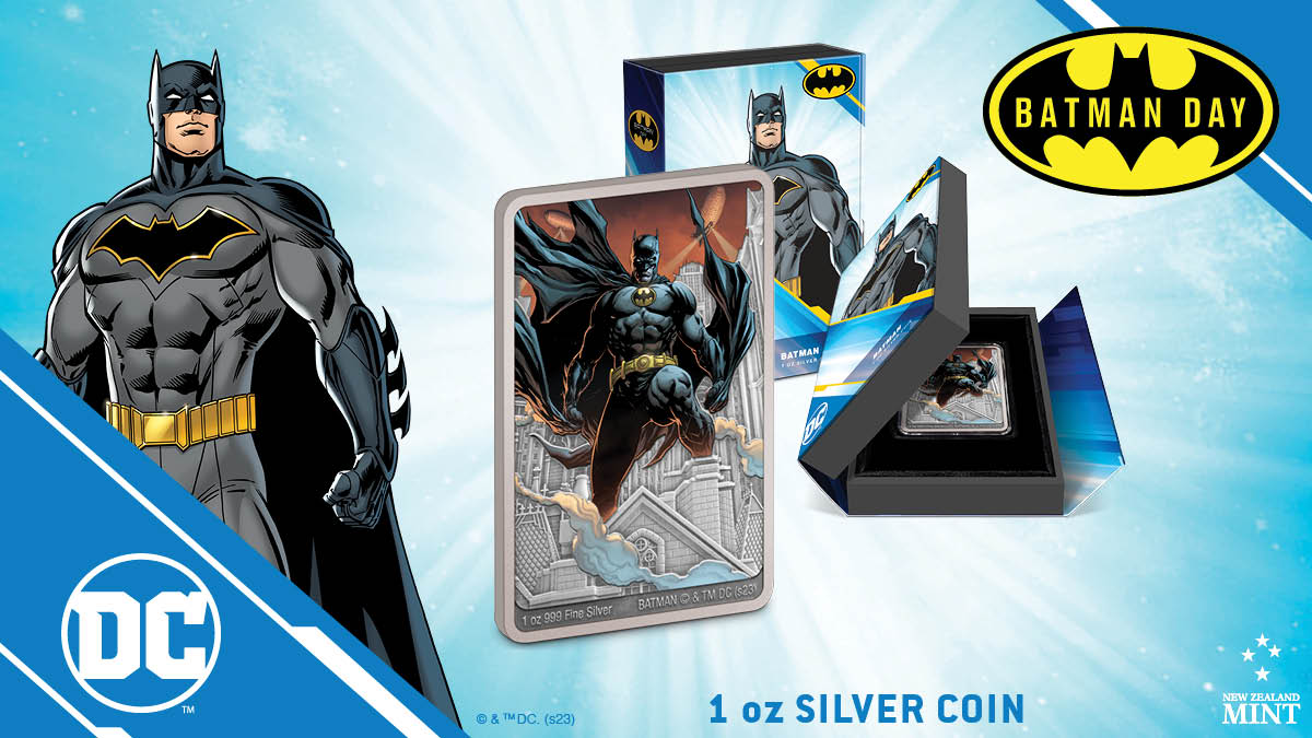 This BATMAN™ Day 1oz pure silver coin exemplifies exceptional craftsmanship and attention to detail. The reverse displays the cover art from Detective Comics #1000, using a wonderful mix of antique and colour.