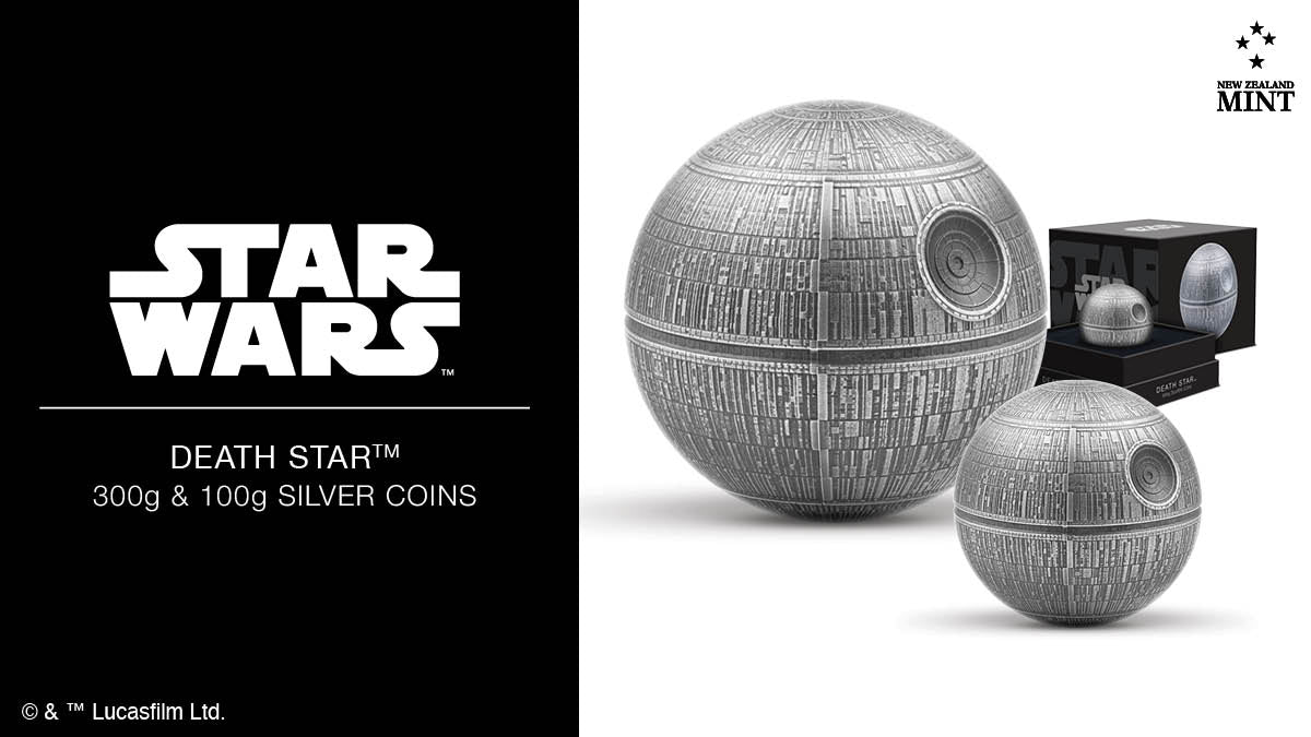 Presenting the epitome of elegance and power – the Death Star™ pure silver spherical coins. These limited-edition 3D collectibles are intricately engraved and inspired by a galaxy far, far away, making them a visual delight.