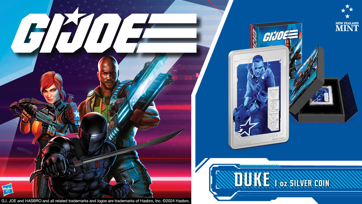 Introducing a new series showcasing some of the iconic heroes from G.I. Joe! Duke takes the lead as the first 1oz pure silver coin. The design displays a coloured image of Duke in action, capturing his strength and bravery.