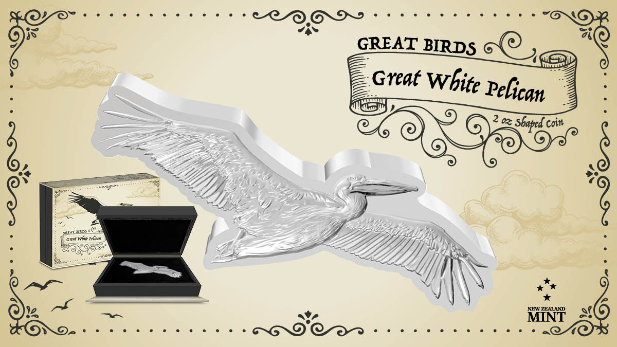 Today we explore this tribute to one of nature’s most captivating creatures – the Great White Pelican. 2oz of pure silver, every detail from the curvature of its neck to the intricate patterns of its feathers has been rendered with precision.