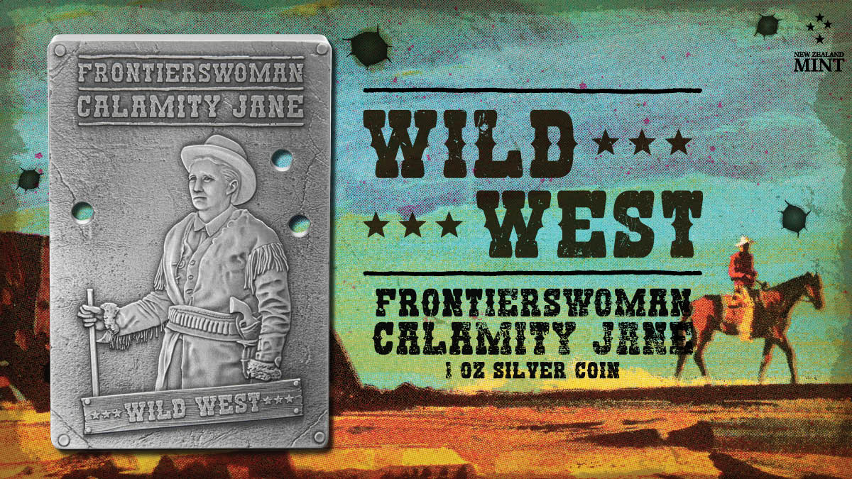 Part of our Wild West series, Calamity Jane takes centre stage in this finely crafted collectible coin. The design is a homage to her infamous wanted poster, complete with punched-out bullet holes that echo the grit of the era.