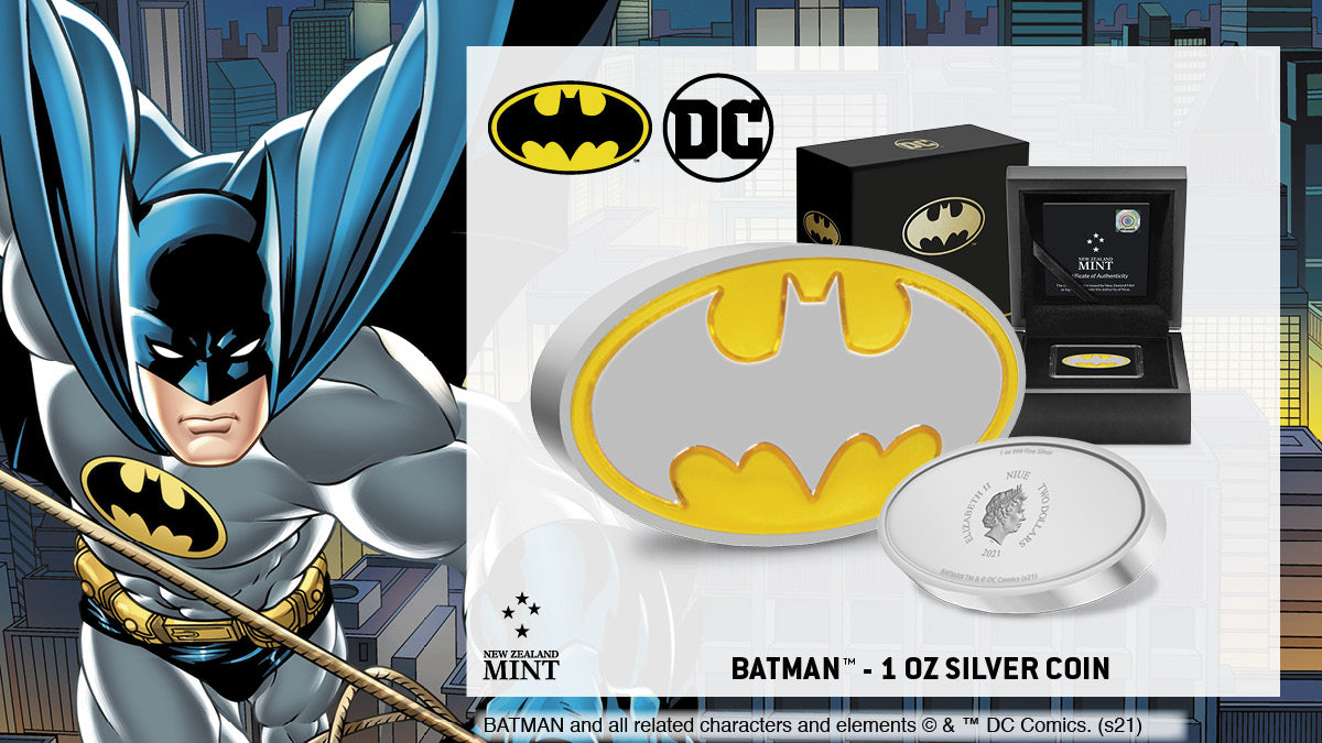 The BATMAN™ logo has persisted for over 30 years, marking the longest run for any single logo in the BATMAN saga. Now available as a 1oz pure silver collectible coin and nestled inside a high-quality, black coin case. A must for any BATMAN fan!