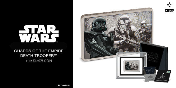 The menacing Death Trooper™ features on the third coin in our officially licensed Guards of the Empire Silver Coin Collection. Death Troopers were elite Stormtroopers in the Galactic Empire™'s military, designed for stealth, espionage and lethality. Learn more...