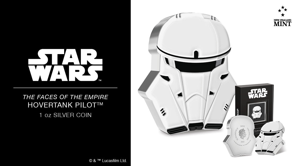 This “face” of a Hovertank Pilot™ forms part of the Faces of the Empire™ 1oz silver coin Collection. These specialised, Imperial combat assault tank pilots were created and developed for the 2016 film Rogue One: A Star Wars Story™.