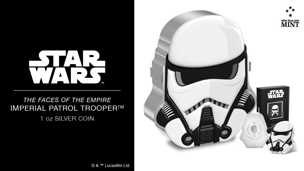 Specialist Stormtroopers are the urban equivalent of Scout Troopers™, wearing partial armour for greater mobility and these Star Wars™ 1oz pure silver collectible coins have been shaped and coloured to replicate their Imperial Patrol Trooper helmets.