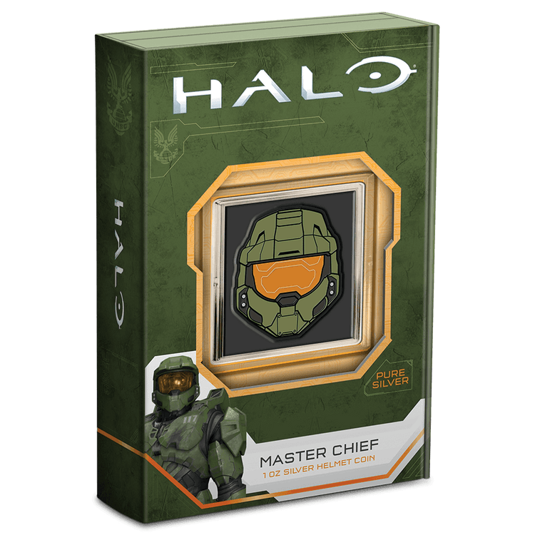 Halo Master Chief Helmet 1oz Silver Coin | New Zealand Mint