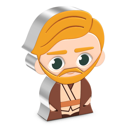 The legendary Jedi™ Master, Obi-Wan Kenobi™ features on this brilliant collectible Chibi® Coin as he appeared in Star Wars: Revenge of the Sith™! This 1oz pure silver coin mimics young Obi-Wan in his iconic Jedi robes. Fully coloured and shaped. | NZ Mint