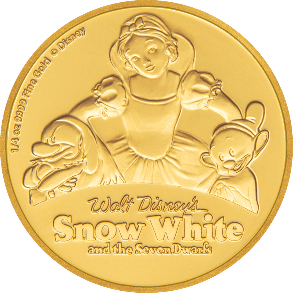 Snow White and the Seven Dwarfs 80th Anniversary 1/4oz Gold Coin | New