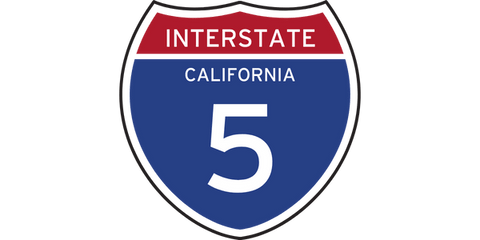 interstate 5 sign from california