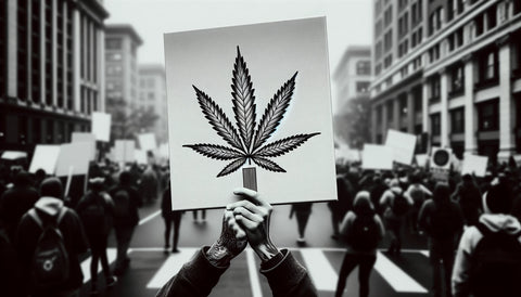 person protesting for cannabis legalization