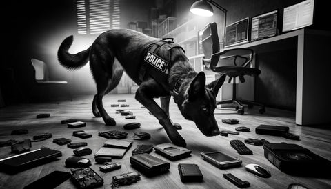 canine cop sniffing for forensic evidence