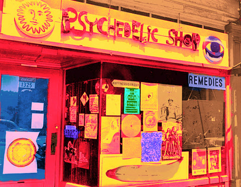 store front of an older headshop
