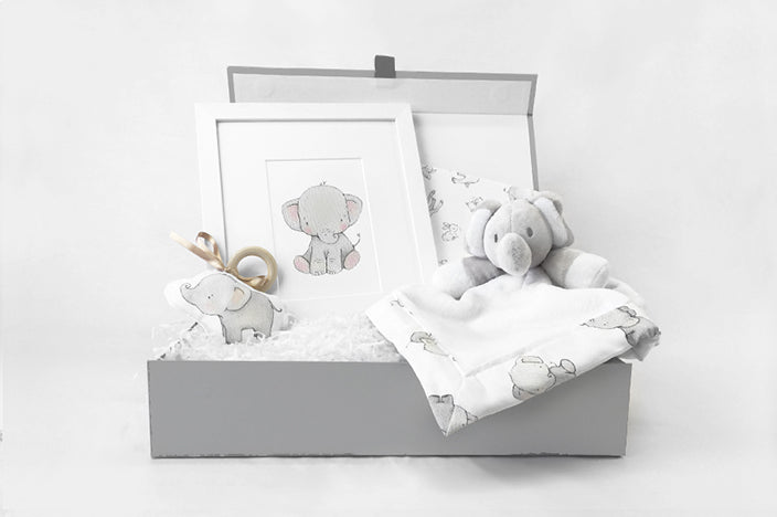 newborn baby luxury gift box with elephant theme presents