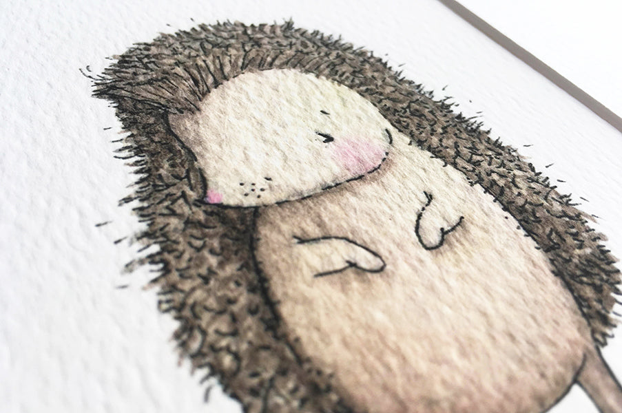 Newborn Baby Hedgehog Nursery Art Print Daisyandbump
