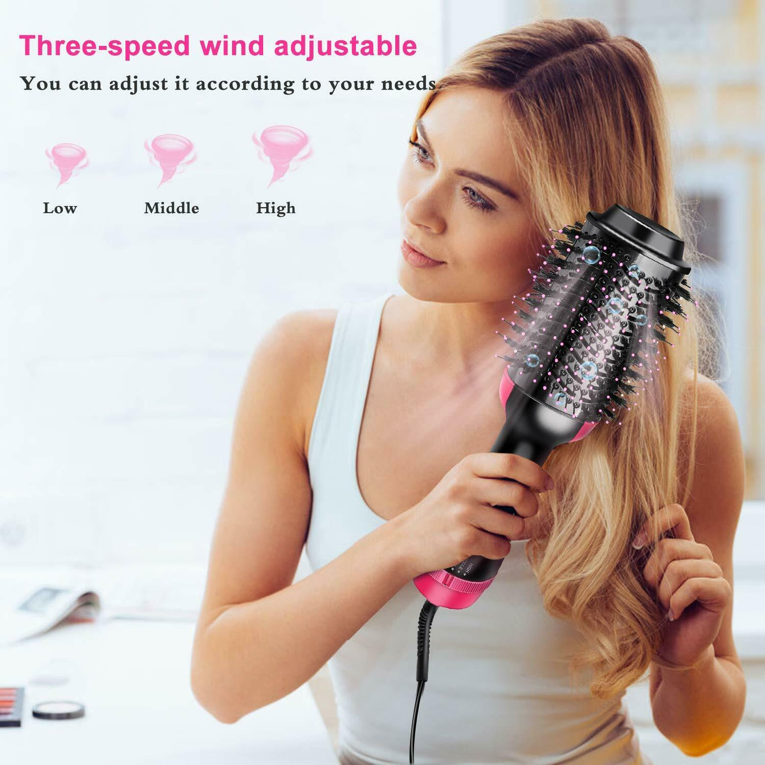 3in1 Hair Dryer  Hair Curler  Comb One Step Hot Air Brush Electric Blow  Dryer Brush Negative Ion Hair Straightener Curler Styling Styler  Multifunctional Salon AntiScald Reduce Frizz  Walmartcom