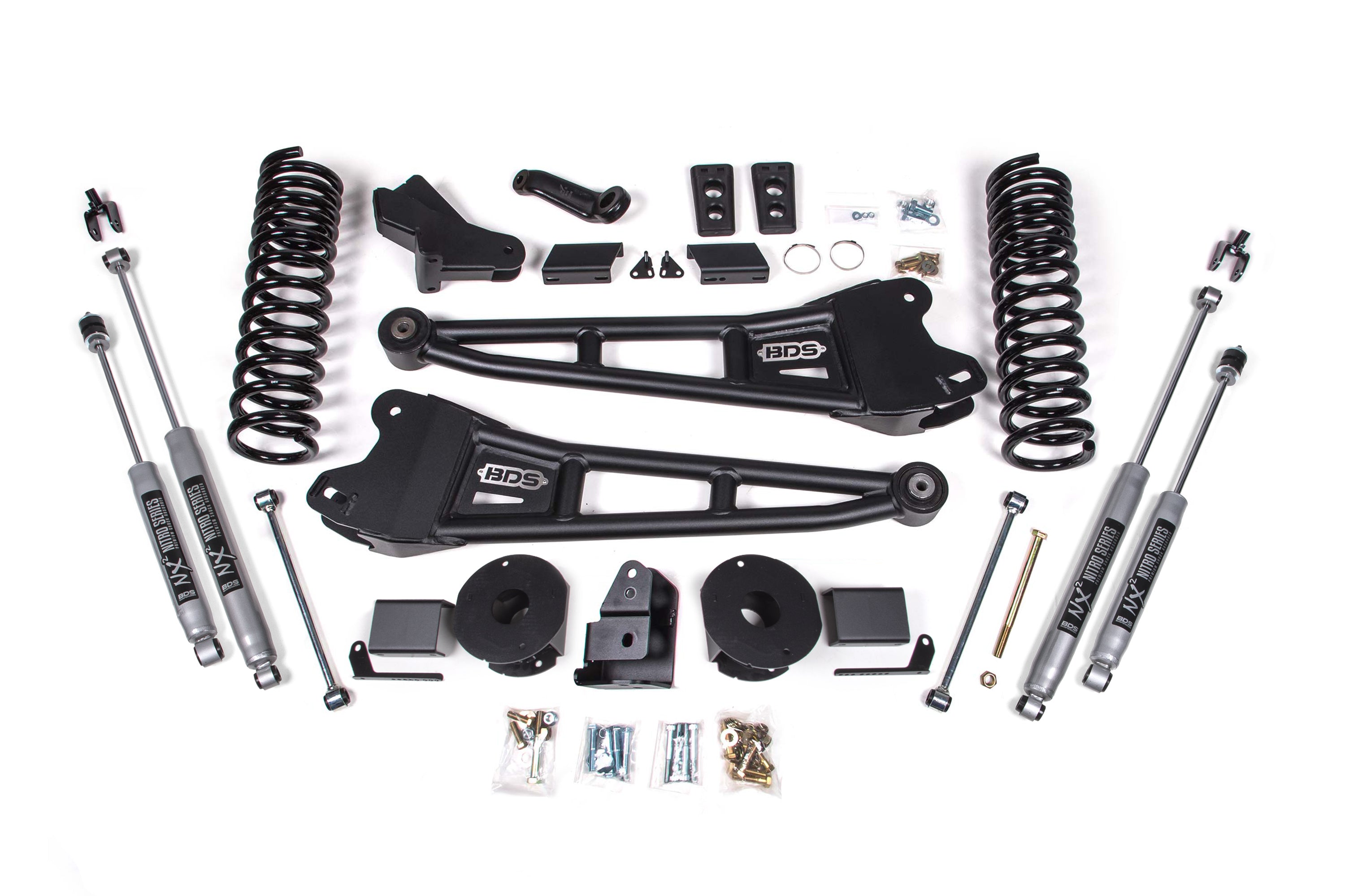 BDS SUSPENSION BDS 4 Inch Lift Kit w/ Radius Arm Ram 2500 w/ Rear Air Ride (14 18) 4WD Gas