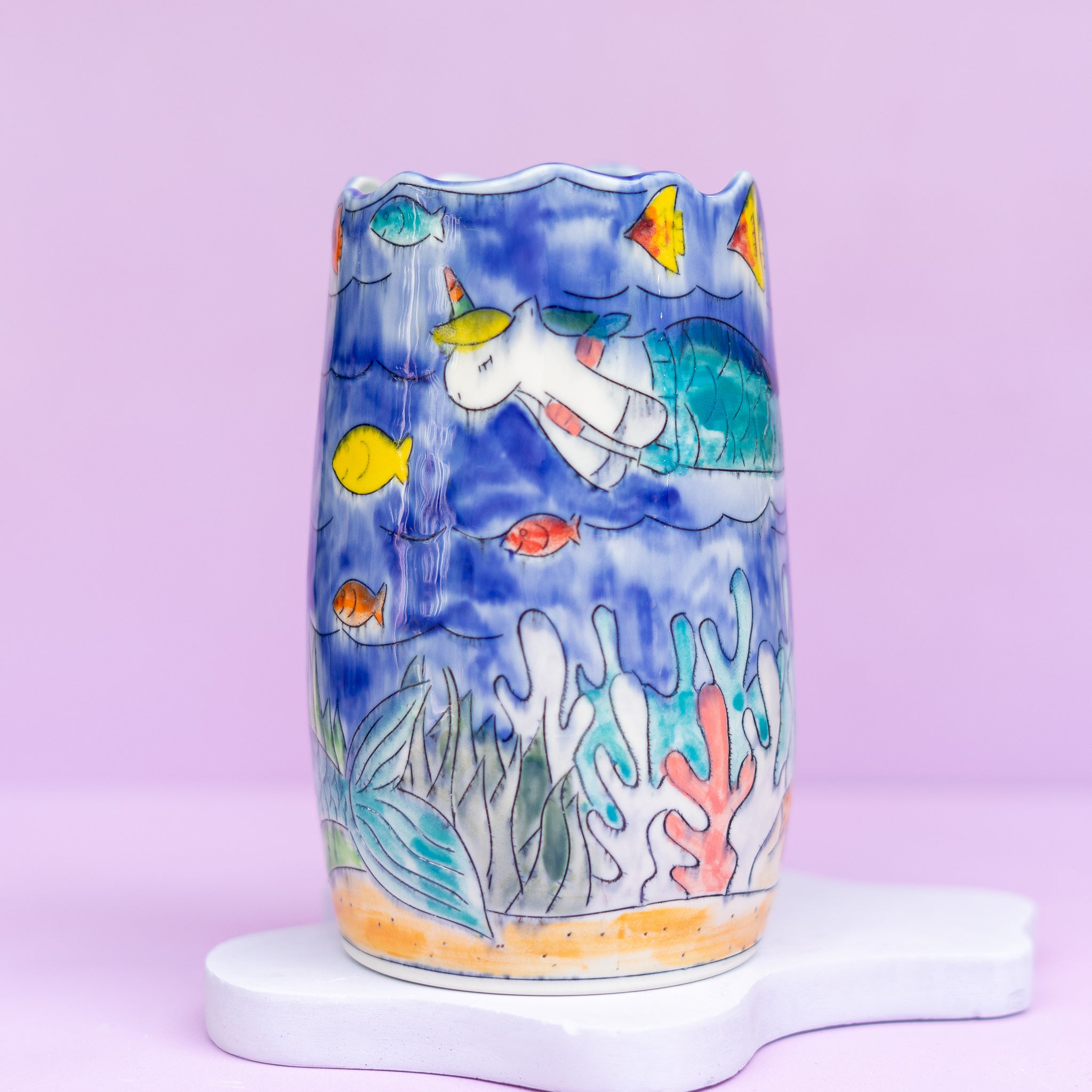 # 17 Unicorn Mermaid : Medium Vase