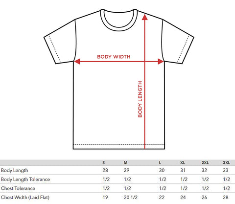 tee shirt size chart